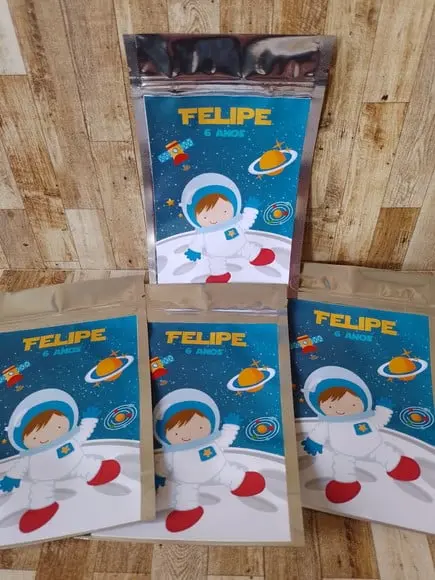 Saquinho Zip Lock Personalizado Astronauta