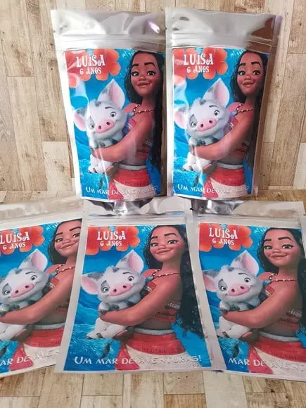 Saquinho Zip Lock Personalizado Moana