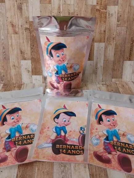 Saquinho Zip Lock Personalizado Pinóquio