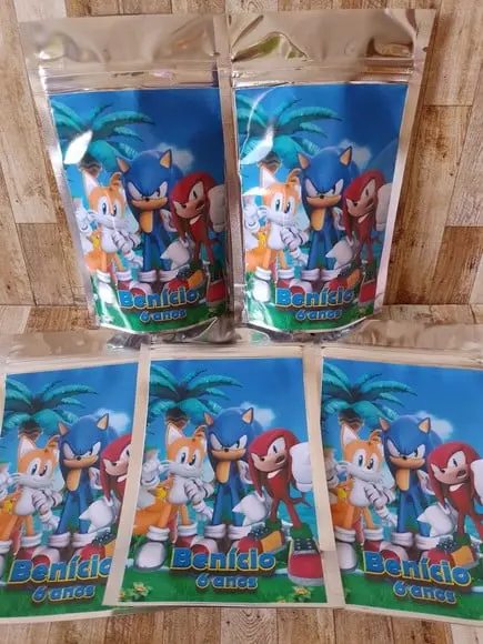 Saquinho Zip Lock Personalizado Sonic