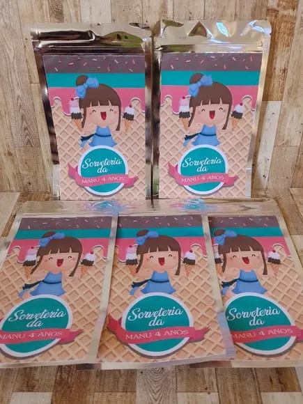 Saquinho Zip Lock Personalizado Sorveteria