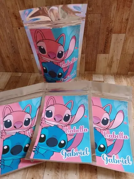 Saquinho Zip Lock Personalizado Stitch