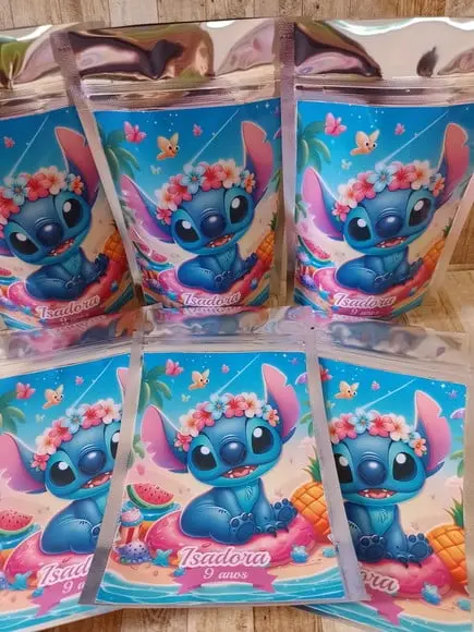 Saquinho Zip Lock Personalizado Stitch
