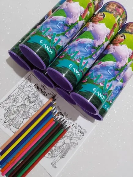 Tubo Lata com Kit para Colorir Encanto