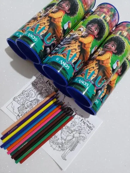 Tubo Lata com Kit para Colorir Encanto