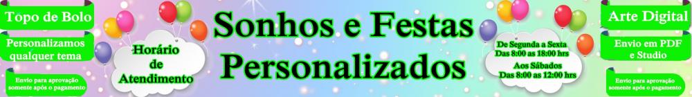 Sonhos e Festas Personalizados Topos de Bolo