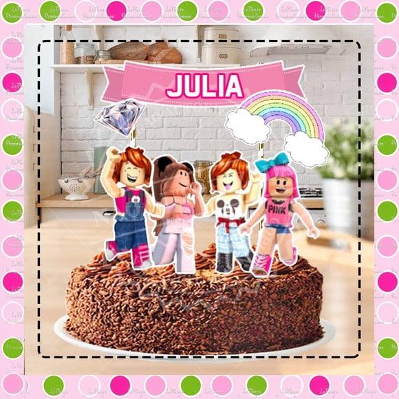 Topo de Bolo Roblox Menina Julia Minegirl