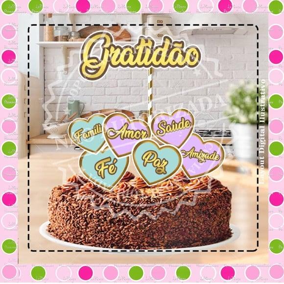 Topo de Bolo Gratidão