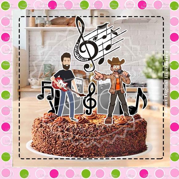 Topo de Bolo Músico Cantor