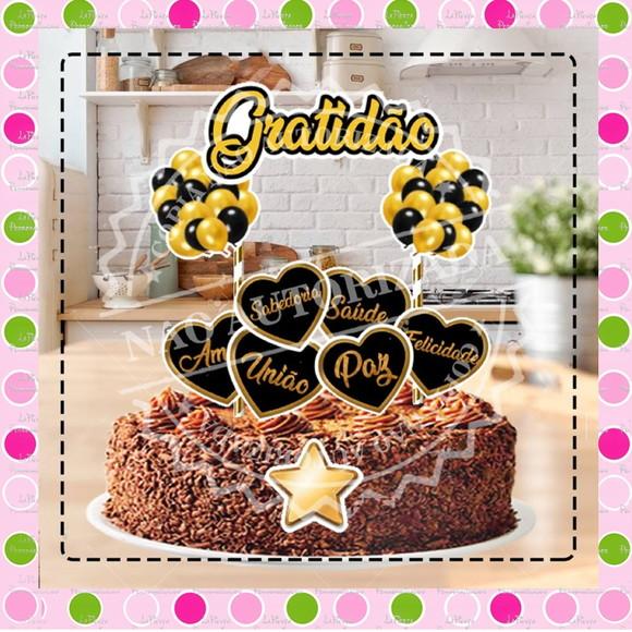 Topo de Bolo Gratidão