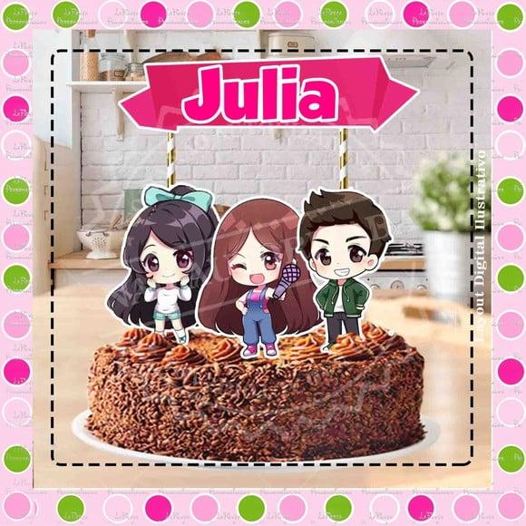 Topo de Bolo Julia MineGirl