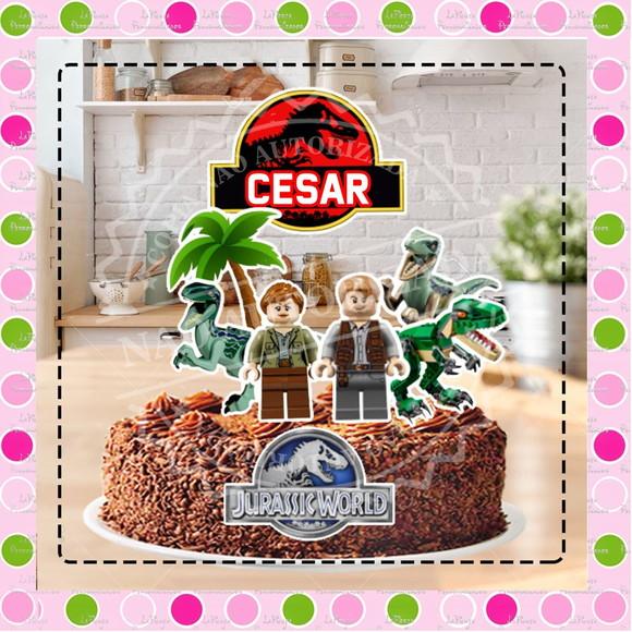 Topo de Bolo Lego Jurassic World