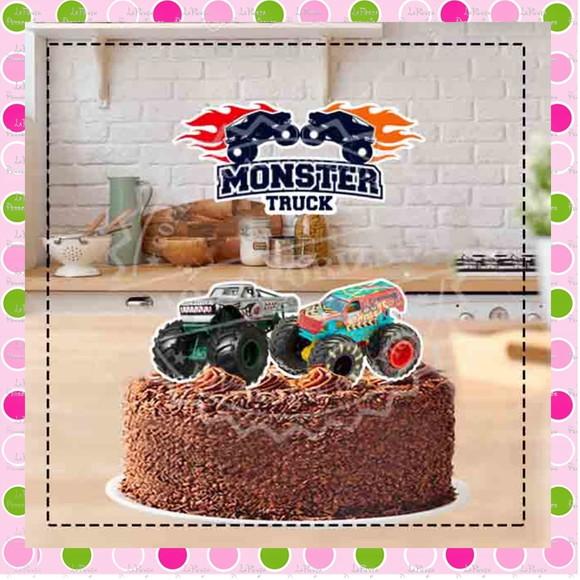 Topo de Bolo Monster Truck