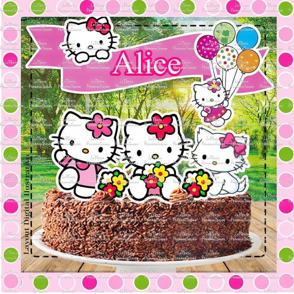 Topo de Bolo Hello Kitty