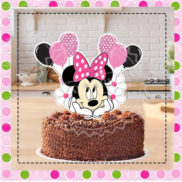 Topo de Bolo Minnie Rosa