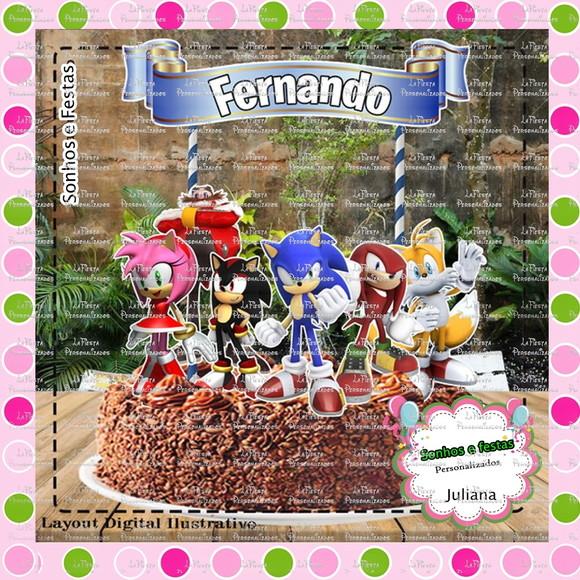 Topo de Bolo Sonic