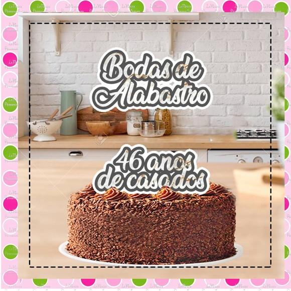 Topo de Bolo Bodas de Alabastro