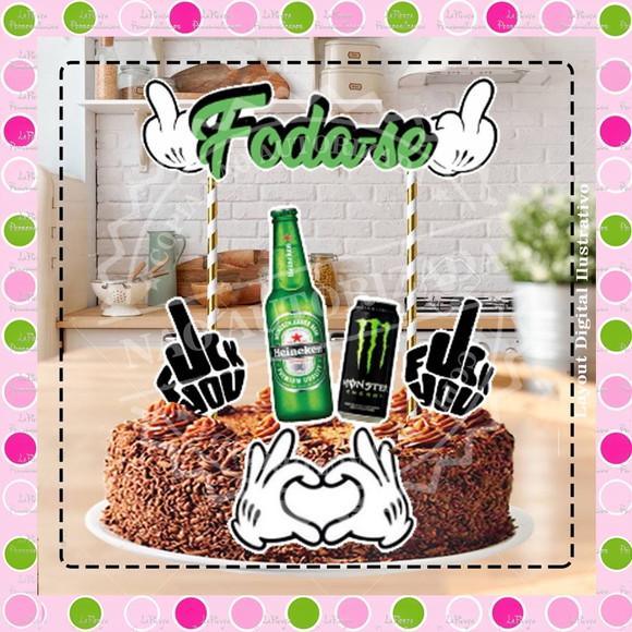 Topo de Bolo Foda-se