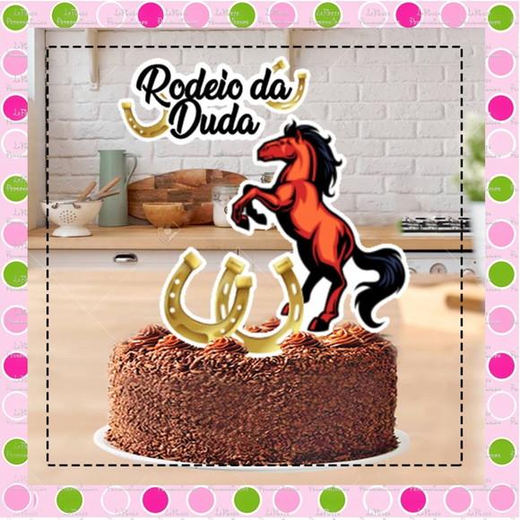 Topo de Bolo Cavalo Rodeio
