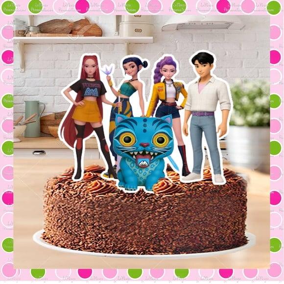 Topo de Bolo Guerreiras do Kpop e Saja