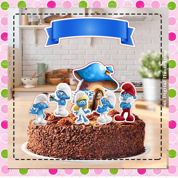 Topo de Bolo os Smurfs