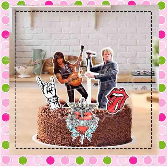 Topo de Bolo Rock Bon Jovi
