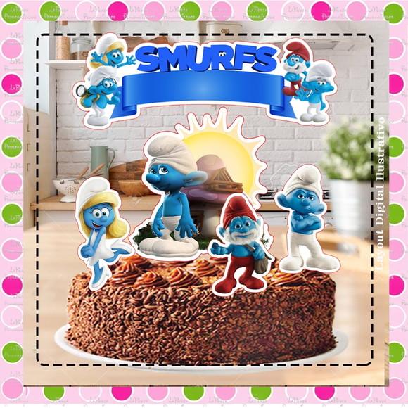 Topo de Bolo os Smurfs