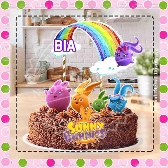 Topo de Bolo Sunny Bunnies