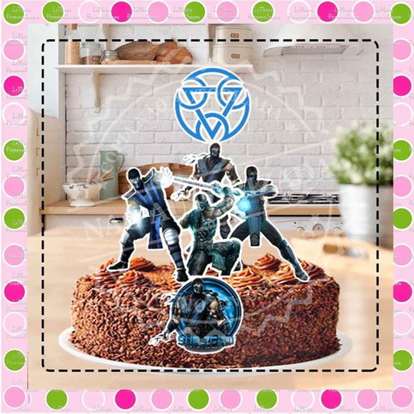 Topo de Bolo Sub-Zero Mortal Kombat