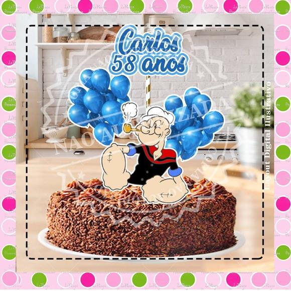 Topo de Bolo Popeye