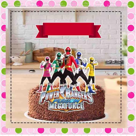 Topo de Bolo Power Rangers Mega Force