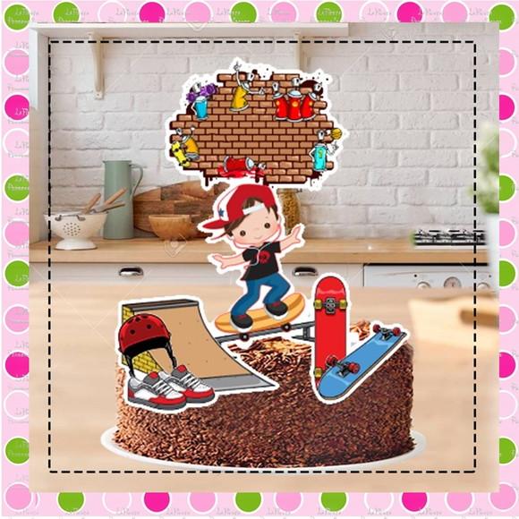 Topo de Bolo Skate