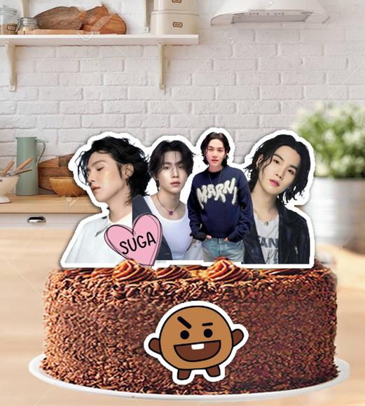 Topo de Bolo Banda Bts Suga