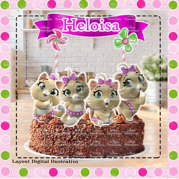 Topo de Bolo 44 Gatos