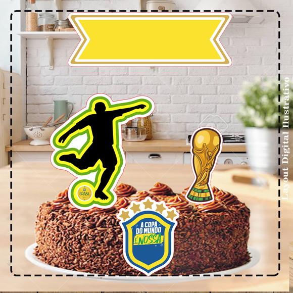 Topo de Bolo Futebol Copa do Mundo
