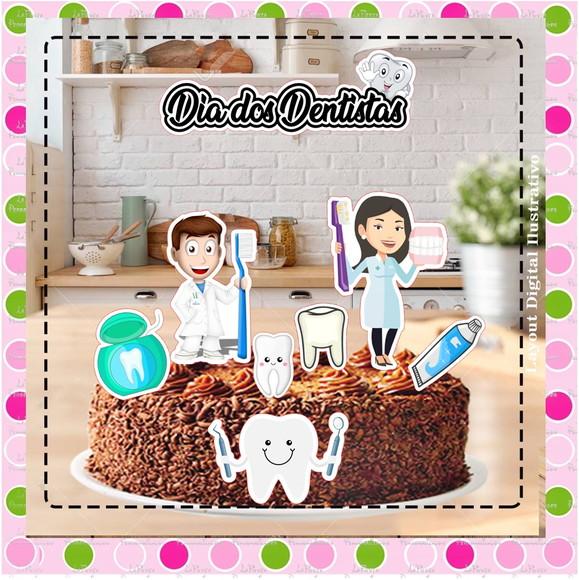 Topo de Bolo Dentista