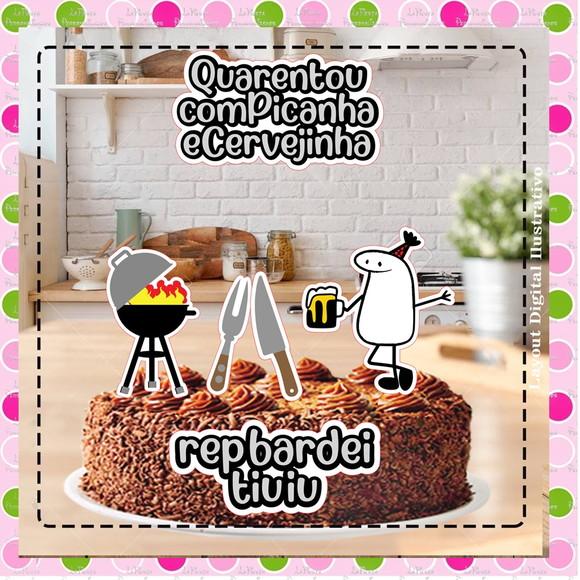 Topo de Bolo Flork Of Cows Churrasco