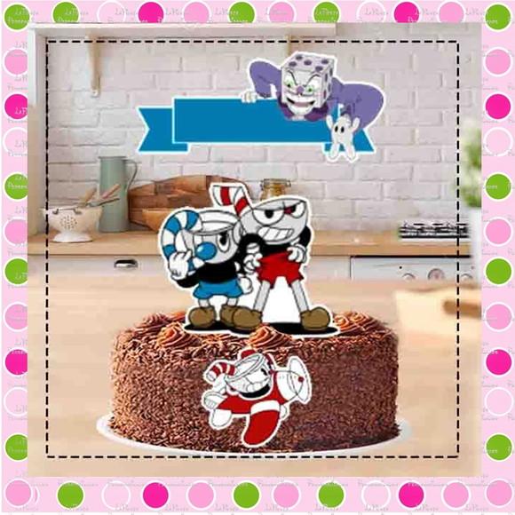 Topo de Bolo Cuphead