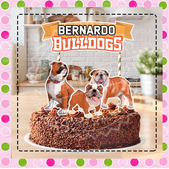 Topo de Bolo Cachorro BULLDOG INGLES