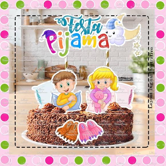Topo de Bolo Festa do Pijama