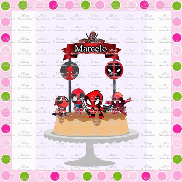 Topo de Bolo Deadpool