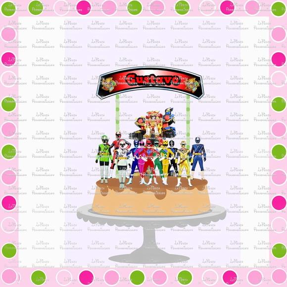 Topo de Bolo Power Rangers