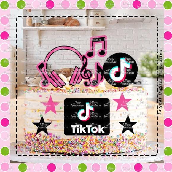 Topo de Bolo Tik Tok