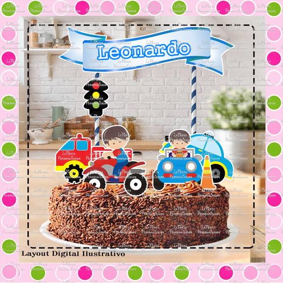 Topo de Bolo Carrinhos