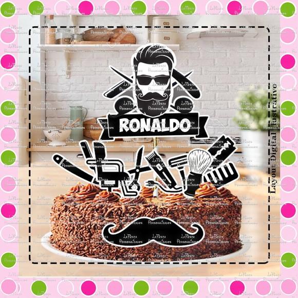 Topo de Bolo Barbearia