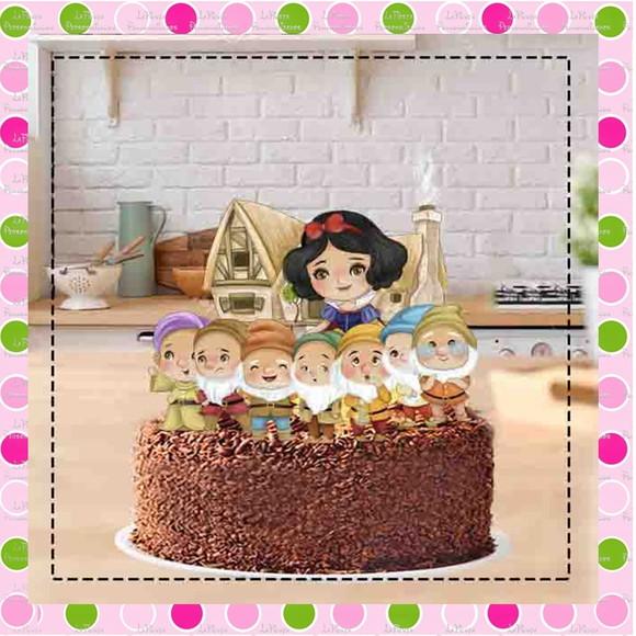 Topo de Bolo Branca de Neve