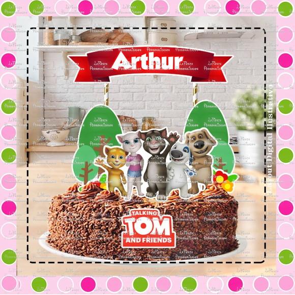 Topo de Bolo Talking Tom and Friends