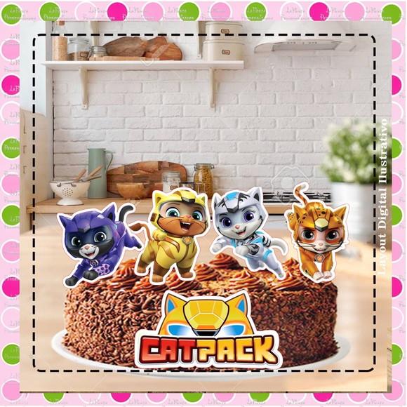 Topo de Bolo The Cat Pack