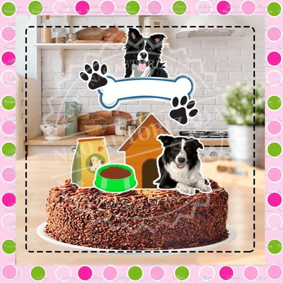 Topo de Bolo Border collie