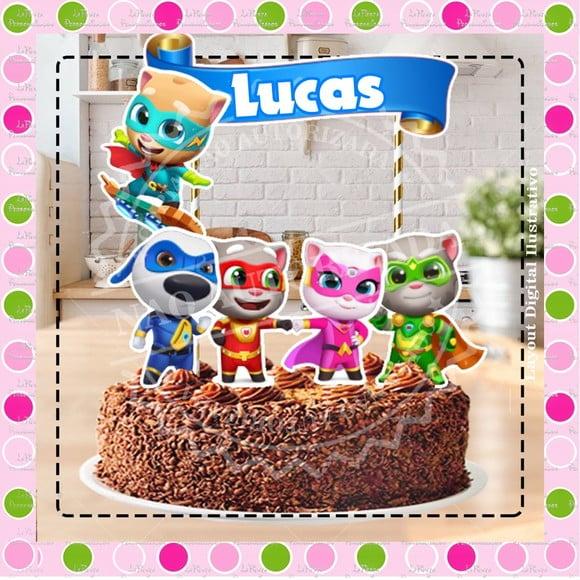 Topo de Bolo Talking Tom Hero Dash